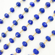 Lapis Lazuli Gold Plated Wire Chain